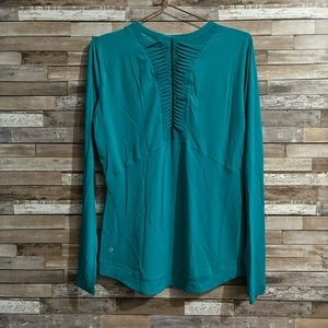 Lululemon Cosmic Teal Mesh with me Long Sleeve